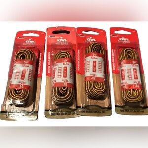 4 Packs (8) Pairs KIWI Gold/Brown Round 54" Shoe Laces One Pair 6 - 7 Eyelets